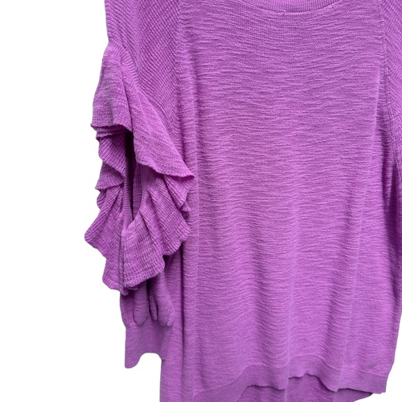 Express Ruffle Off Shoulder Knit Sweater - Picture 4 of 8